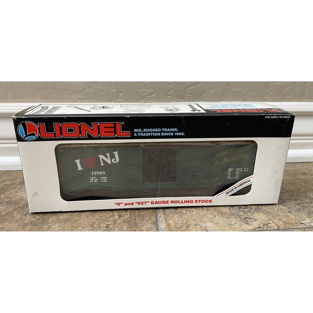 NEW IN BOX Lionel 6-19909 I Love New Jersey Liberty and Prosperity Boxcar
